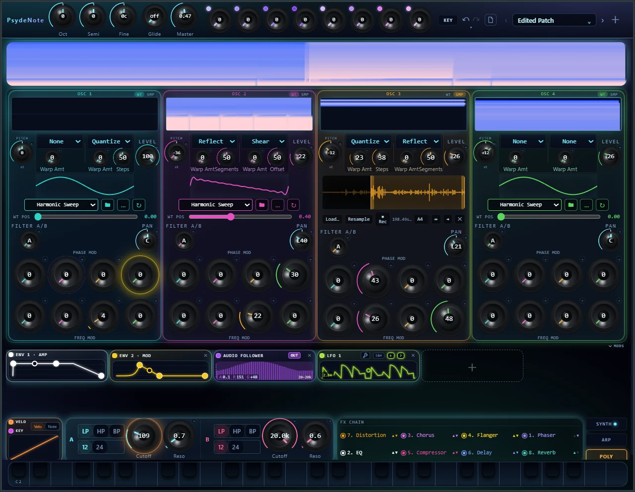 Warp, sampler and modulation